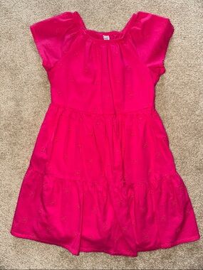 Carter's Hot Pink Eyelet Tiered Dress